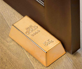 Gold Bar Door Stop